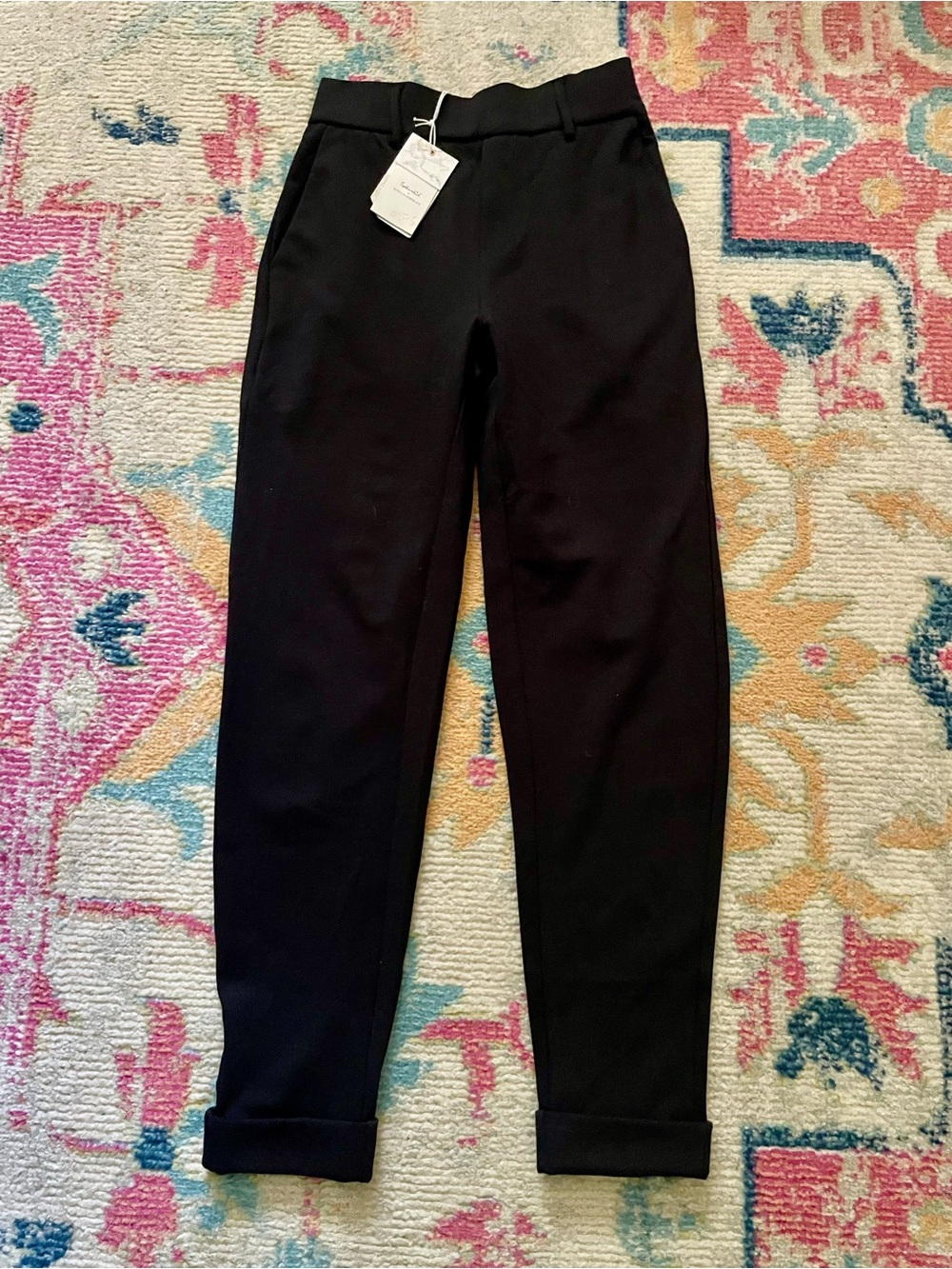 Splendid Black XS Seam Detail High Waisted Slim Tapered Ponte Pants